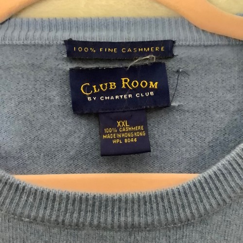 100 % feiner Kaschmir Rundhalsausschnitt Pullover Club Zimmer Herren Größe XXL blau Charter Club - Bild 2 von 6