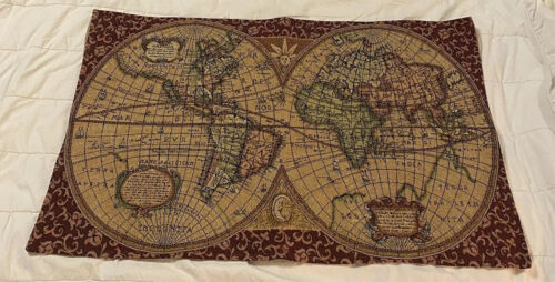 "Mapa del Viejo Mundo - Tapiz Original Armin and Marion Alemania 29"" X 17"""