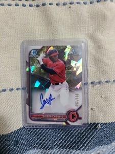 2022 Bowman Chrome Jaison Chourio 1st Bowman Atomic Auto /100 Guardians