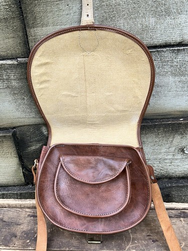 RARE COGNAC UNBRANDED MEDIC GENUINE LEATHER SADDLE Shoulder Crossbody Bag Coach* - Picture 5 of 9