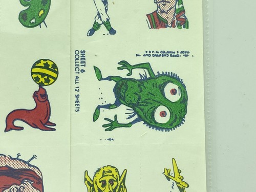 Vintage TOPPS Chewing Gum Sheet Of 24 Tattoos Sheet 6 Of 12 - Picture 3 of 5