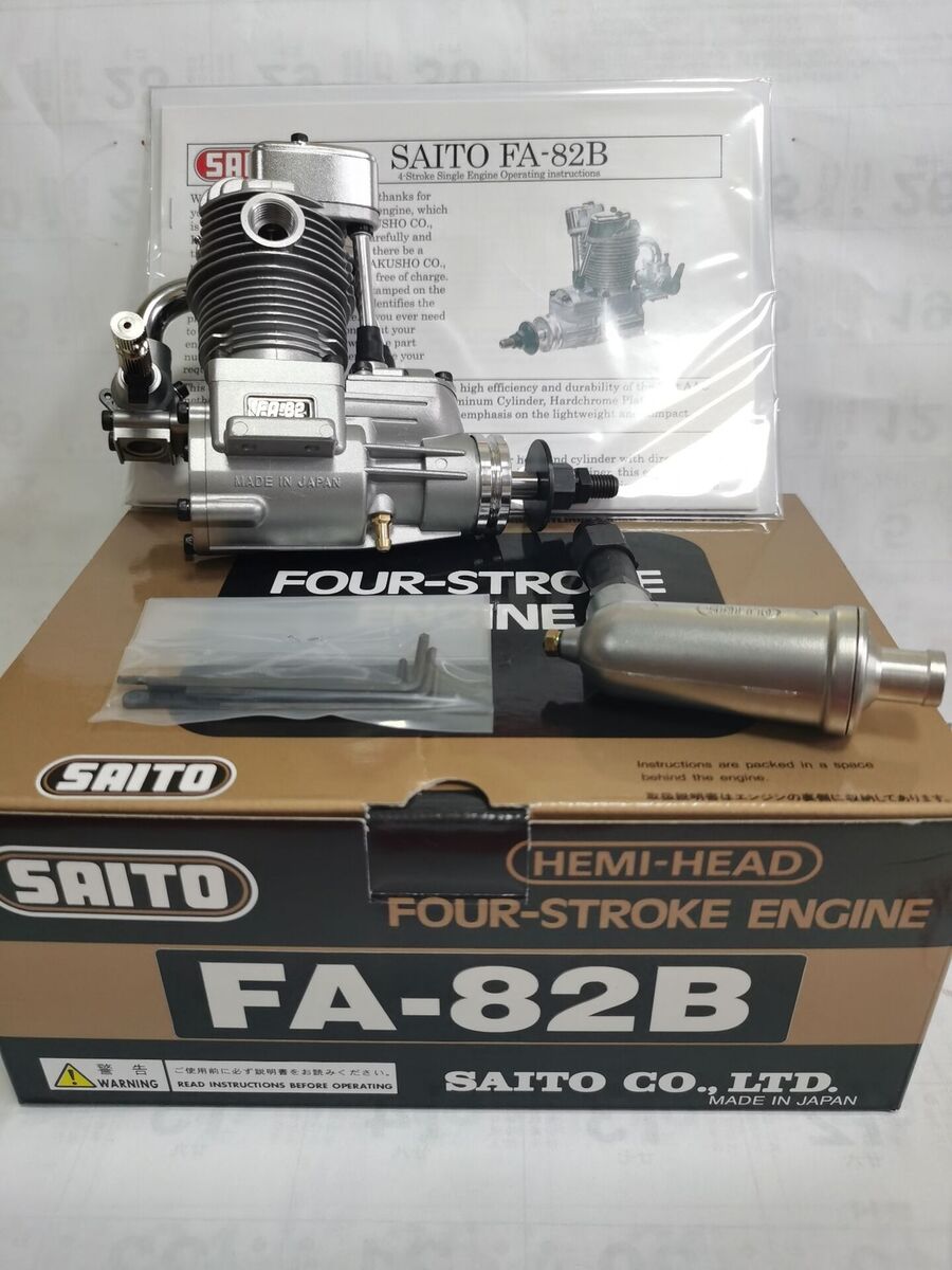Saito FA82B Single Cylinder 4-Stroke Glow Engine exclusively Saito FA82B Single Cylinder 4-Stroke Glow Engine exclusively