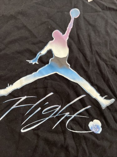 NWT Men's JORDAN Graphic Black T-Shirt Sz S-XXL $37 DV8414-010 Silver Chrome - Picture 2 of 2