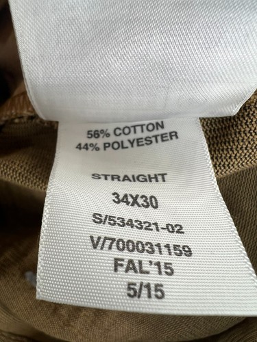 GAP 1969 Corduroy Pants Men's 34x30 (34x30.5) Brown Straight Leg NWT - Picture 16 of 17