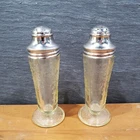 Florentine Yellow Salt and Pepper Shakers Hazel Atlas Glass