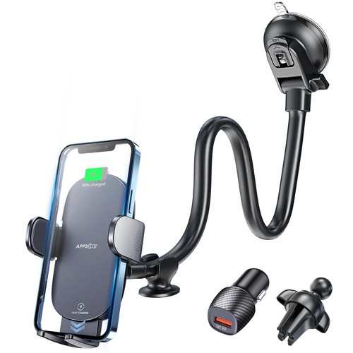 Car Phone Holder Wireless Charger 15W Fast APPS2Car 2in1 Air Vent for iPhone Sam - 第 22/22 張圖片