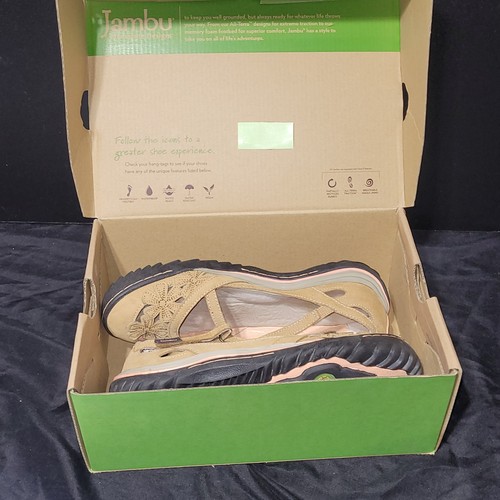 Jambu Women's Handmade Leather Brown Blossom Encore Flats Size 8.5 Memory Foam - Picture 9 of 9
