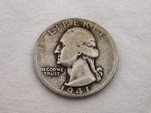 1941 D U.S. Washington Silver Quarter HT-22