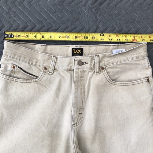 Lee Jeans Mens 34x32 Beige Denim Regular Fit Straight Leg Cotton Western - Picture 9 of 16