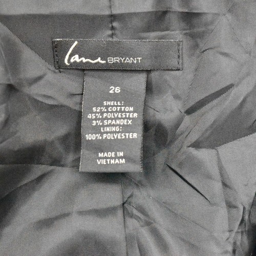 Lane Bryant Women's Size 26 Two Button Blazer Black Long Sleeve Cotton Blend - Picture 6 of 8