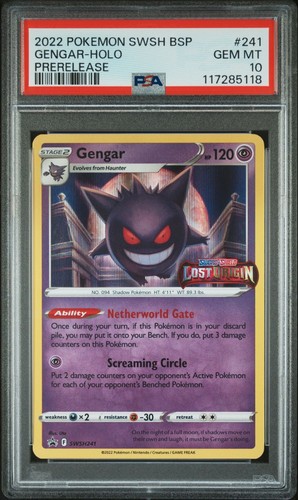 Pokemon Gengar SWSH241 Black Star Promo PreRelease PSA 10 GEM MINT