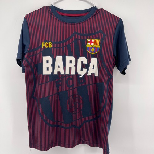 FC Barcelona Soccer Jersey Graphic Print Short Sleeve Top Kids Size L/G - Picture 2 of 6