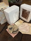 Vtg Enesco Calico Kitten Siamese Figurine Heart Nose New In Box 3” #923 Retired