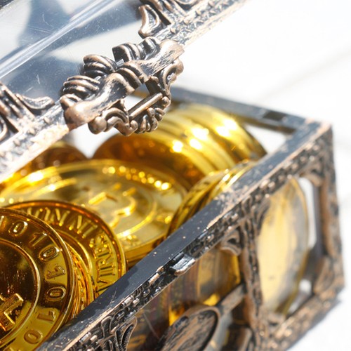 Plastic Money Container Storage Box Transparent Pirate Toys Pirate Treasure BR1 - Picture 6 of 12