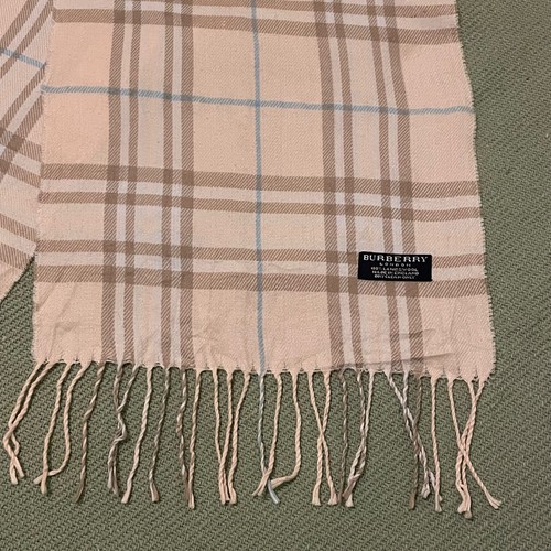 Burberry Scarf Cream Classic Nova Check Vintage Tassels 100% Lambs Wool 164/32cm - Picture 6 of 14
