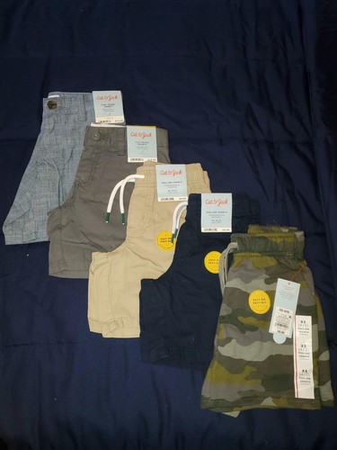 Boys Shorts Lot Of 5 Cat & Jack Size 4/5 Camo, Navy, Gray, Tan, Blue Easy On - Picture 8 of 8