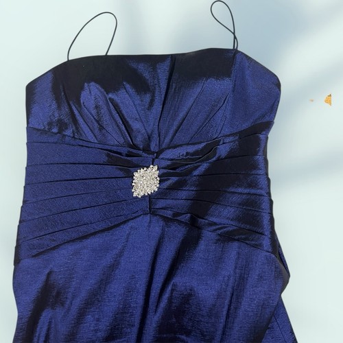 Blue Jessica Howard Women’s Sweetheart Jacket Long Dress Sz 16 Rhinestone MOTB - Picture 12 of 20