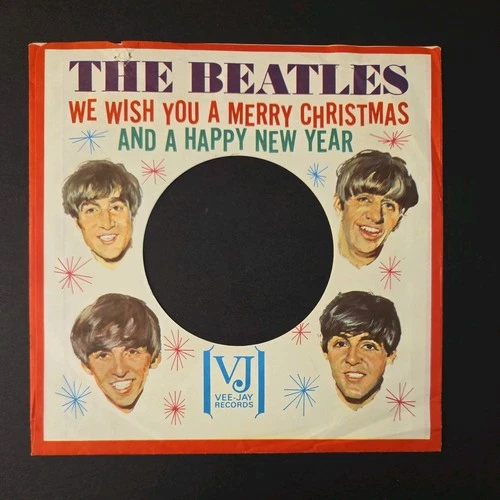1964 THE BEATLES WE WISH YOU A MERRY CHRISTMAS 45 RECORD SLEEVE ONLY