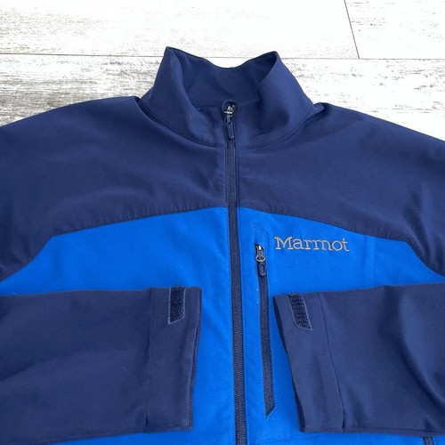 Marmot M3 Jacket Large Blue Softshell Full Zip Windproof Outdoor Hiking Coat - Picture 3 of 13