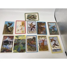 Woodland Deer Fowl Swap Playing Cards Vintage Trading Blank Back ATC H
