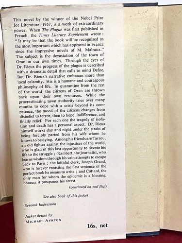 2 Albert Camus The Stranger PB 1952 & The Plague HC DJ 1952 Lot 2 Books Vintage - Imagen 3 de 15