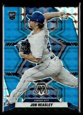 2022 Panini Mosaic Blue Fluorescent Jon Heasley RC 13/15 Kansas City Royals #225