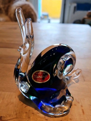 Schnecke Muranoglas , Blau , NEUWERTIG ! Vitrine ! - Bild 1 von 8