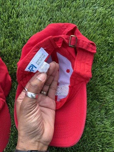 Costco Wholesale Hat Cap Adjustable StrapBack Embroidered Logo Red - Picture 2 of 2