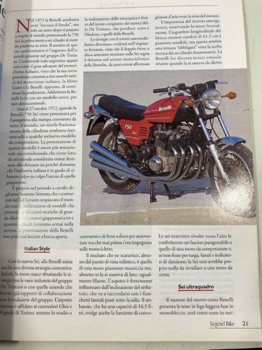 Legend Bike No.73 October 1998 Benelli 6 Cylinders Moto Guzzi C4V - Picture 4 of 4