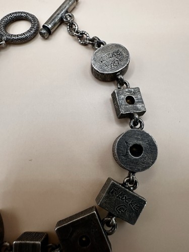 Patricia Locke Studio Signed Geometric Crystal Link Bracelet Toggle - Imagen 5 de 7