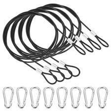 39 Inch Safety Cable Lock, 4 Pcs 304 Stainless Steel Security Wire Rope Black