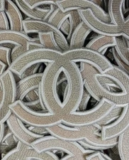 Designer Embroidered  Iron On Appliqué Patch Ombre Beige 3.5” - Set Of 3 Design