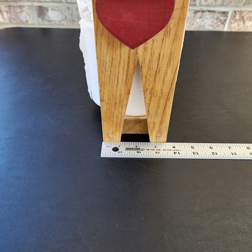 Vintage Handmade 80s Wooden Cat Toilet Paper Rolls Holder Standing Wood 24" Tall - Picture 6 of 10
