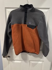 Patagonia Synchilla 1/4 Snap Pullover Fleece Youth Xl 14 Brown Orange