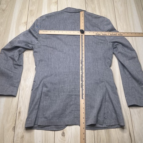 J Crew Ludlow Blazer Men 38R Gray Chambray Cotton Somelos Unlined Sports Jacket - Picture 15 of 17