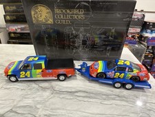 Jeff Gordon 1999 DuPont Rainbow 1/24 Diecast Dually Crew Cab & Open Trailer #24