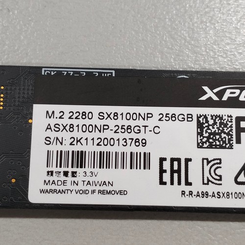 Adata XPG SX8100 256GB M.2 2280 PCIe NVMe TLC SSD SX8100NP ASX8100NP-256GT-C - Picture 5 of 6
