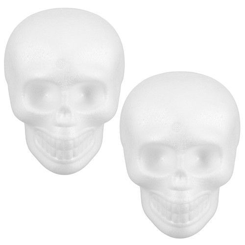  2pcs DIY Foams Skull Head Hanging Decor Halloween Decorative Props Blank Foam