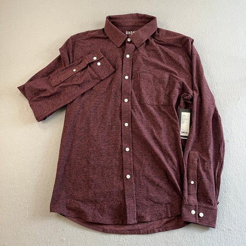 Rhone WFH Hemd Herren Medium Classic Fit leicht feuchtigkeitsableitend burgund - Bild 6 von 8