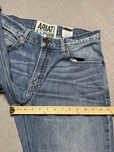 Ariat Jeans Uomo 33x36 Blu Denim M2 Relaxed Elasticizzato Legacy Stivale Taglio - Foto 11 di 14