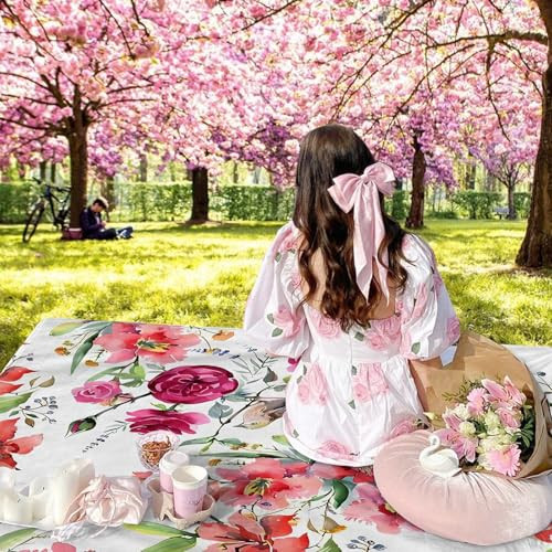 Floral Throw Blanket, Plant Blanket, Bird Throw Blanket and Flower Blanket  - Picture 4 of 7