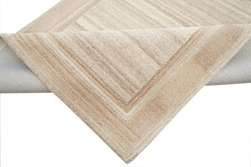 Hand-Tufted Wool Rug Beige | Modern Living Room Carpet | 8x10 9x12 ft - Picture 3 of 4