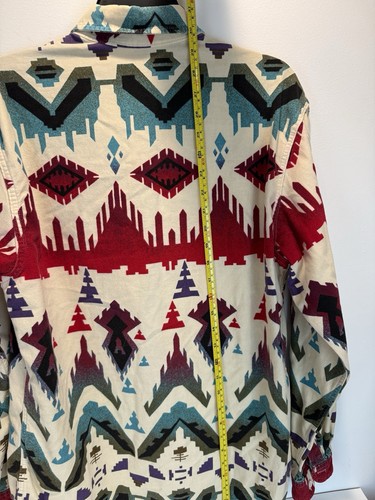 CHEMISE VINTAGE EN FLANELLE COUVERTURE NAVAJO AZTÈQUE SUD-OUEST FEMME WOOLRICH M/L FABRIQUÉE AUX ÉTATS-UNIS - Photo 14/17