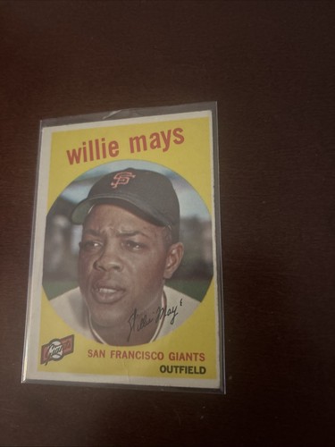 1959 Topps Willie Mays Baseball Card #50, SF Giants - 第 2/4 張圖片