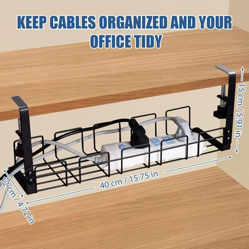 Kabelmanagement-Ablage unter Schreibtisch, Tisch ohne Bohren Kabelkorb 2er-Pack - Bild 2 von 5