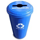 Witt Industries 10-1CTDB Tall Round Recycling Wastebasket - Recycle Blue