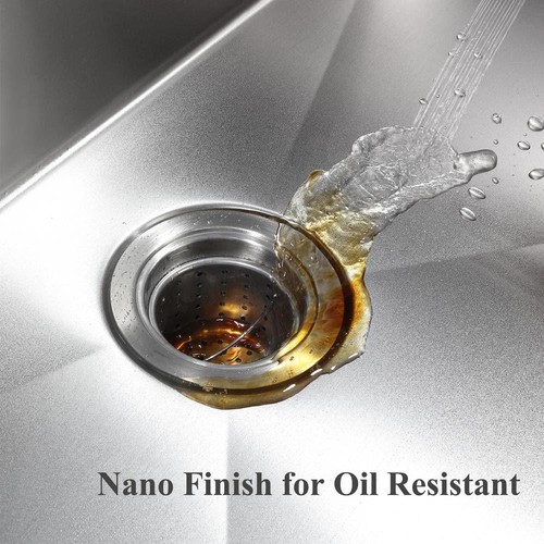 Nano Handmade Stainless Steel 15 in. Single Bowl Undermount Kitchen Sink with - Picture 3 of 7