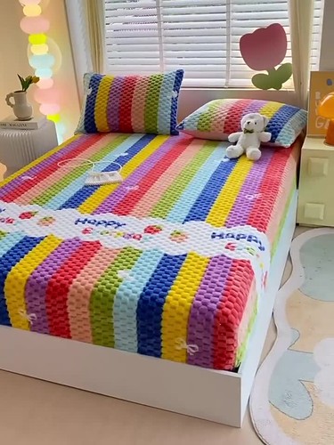 Winter Warm Plush Fitted Sheet Thicken All-Inclusive Mattress Protector Case - Video 1 von 1