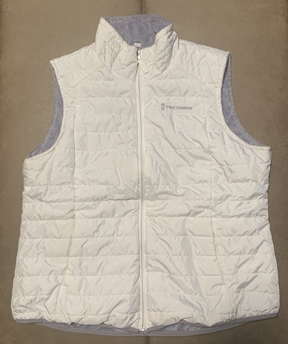 Free Country Women’s White Puffer Grey Fleece Reversible Vest Size XL - Picture 4 of 13