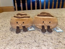 Jellycat Amusables Cinnamon Bun. Pair of 2. Buns. Brand New w/Tag